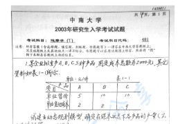 2003年中南大学481运筹学（T）考研真题