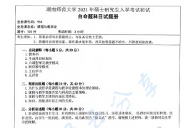 2021年湖南师范大学955小学课程与教学考研真题