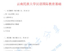 2011年云南民族大学445汉语国际教育基础考研真题