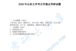 2005年山东大学考古学通论考研真题