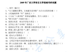 2009年广西大学617语言文学基础考研真题
