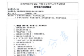 2021年湖南师范大学738专业综合理论考研真题