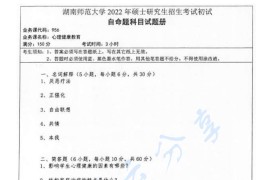 2022年湖南师范大学956心理健康教育考研真题