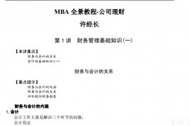 MBA公司理财MBA全景教程