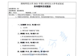 2021年湖南师范大学951语文教学论考研真题