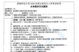 2020年湖南师范大学739综合理论考研真题