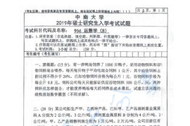 2019年中南大学966运筹学（B）考研真题