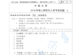 2018年中南大学906法学综合考研真题