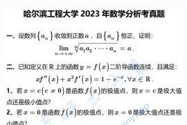 2023年哈尔滨工程大学619数学分析考研真题