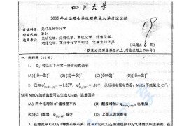 2005年四川大学313无机及分析化学考研真题