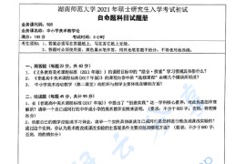 2021年湖南师范大学989中小学美术教学论考研真题