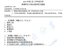 2010年湖南师范大学878文学原理与中国现代文学考研真题