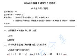 2020年陕西师范大学907汉语与写作考研真题