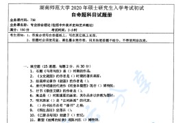 2020年湖南师范大学738专业综合理论考研真题