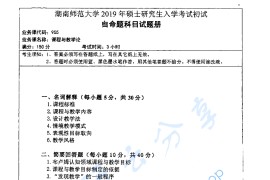 2019年湖南师范大学955小学课程与教学考研真题