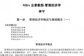 MBA管理经济学MBA全景教程