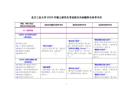 2025年北方工业大学参考书目