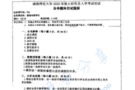 2020年湖南师范大学955小学课程与教学考研真题