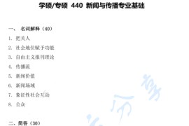 2019年南京林业大学440新闻与传播<strong>专业基础</strong>考研真题