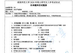 2020年湖南师范大学901文化产业综合考研真题