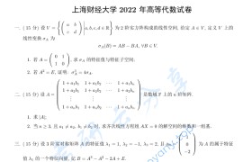 2022年上海财经大学807高等代数考研真题