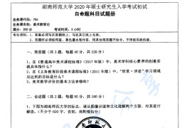 2020年湖南师范大学756美术教学论考研真题