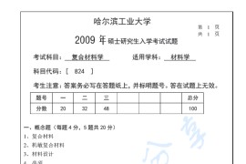 2009年哈尔滨工业大学824复合材料学考研真题及答案