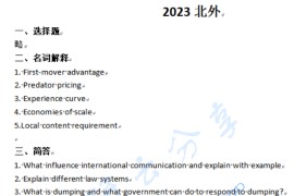2023年北京外国语大学434国际商务专业基础考研真题