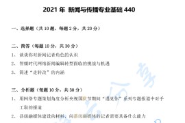 2021年云南大学440新闻与传播专业基础考研真题