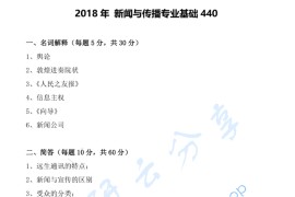 2018年郑州大学440新闻与传播专业基础考研真题