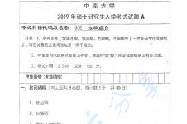 2019年中南大学906法学综合考研真题