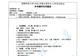 2020年湖南师范大学354汉语基础考研真题