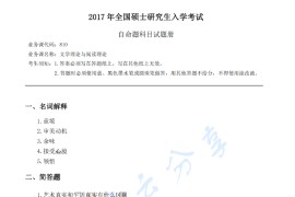 2017年福建师范大学810文学理论与阅读理论考研真题